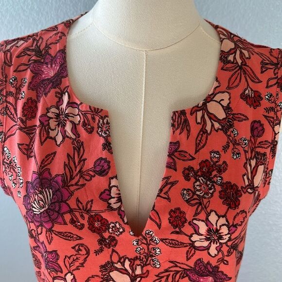 Lands End Womens Shift Dress Coral Pink Floral Pockets Tank, Small, NWT - Picture 5 of 9